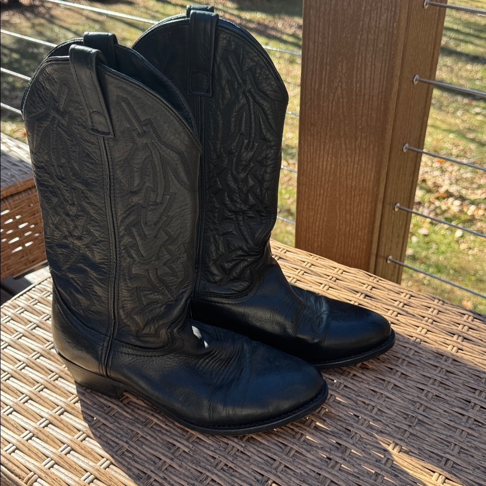 Laredo Mens Jacksonville Deertan Leather Western Boots Size 8 Black 6691